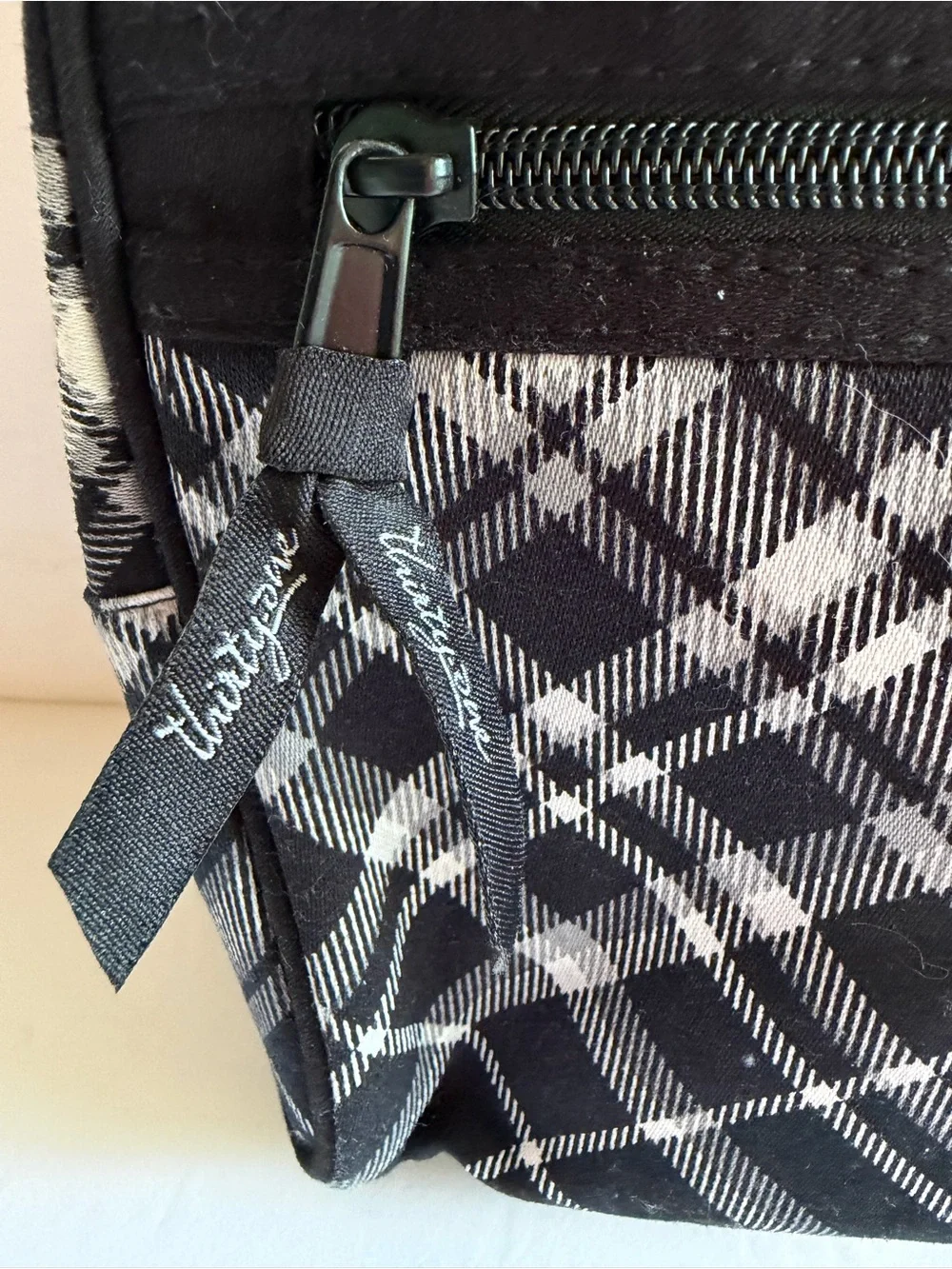 Vera Bradley Black and White Plaid Cosmetic Case